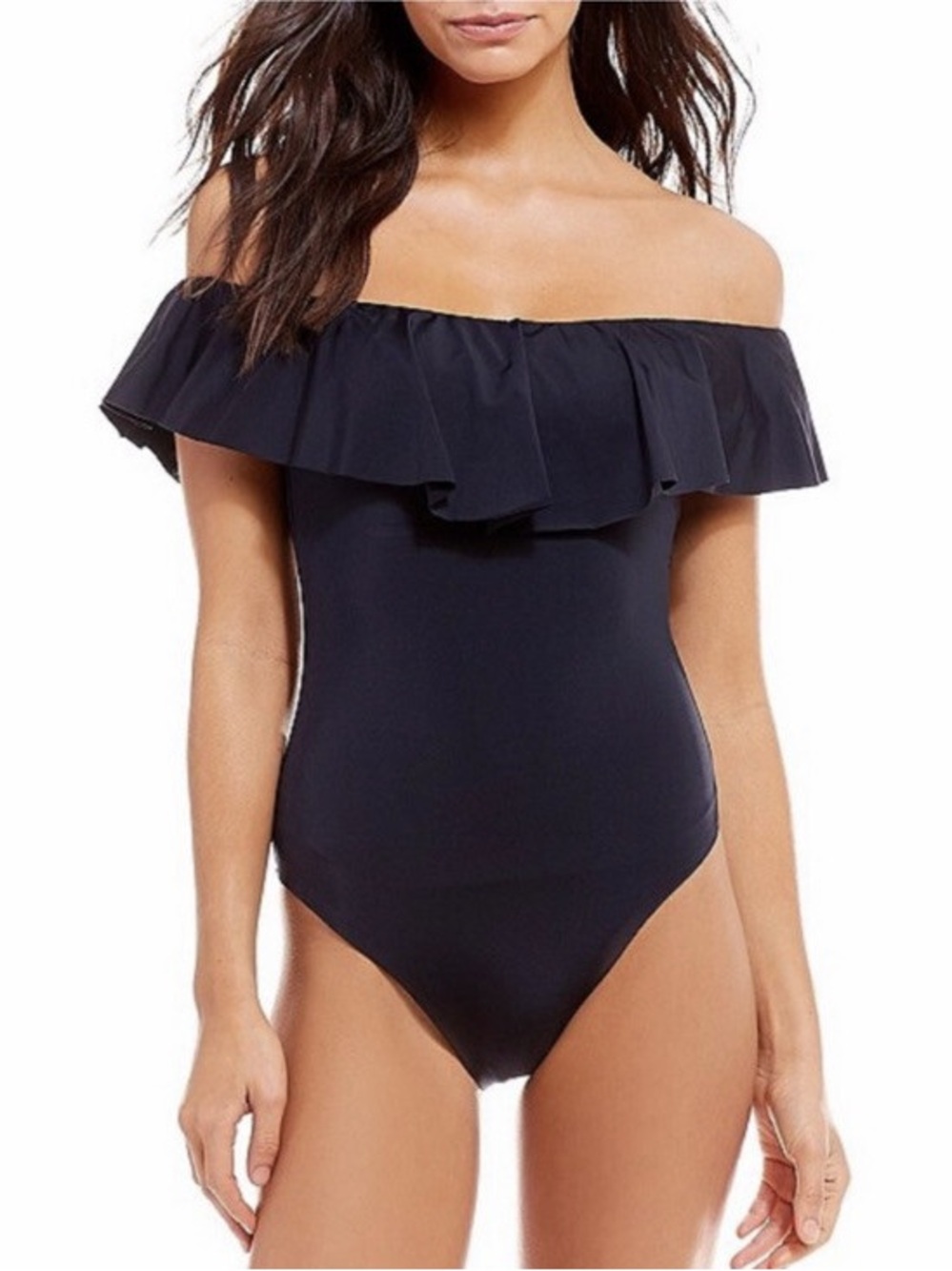 Trina Turk Off The Shoulder Ruffle One Piece Swimsuit